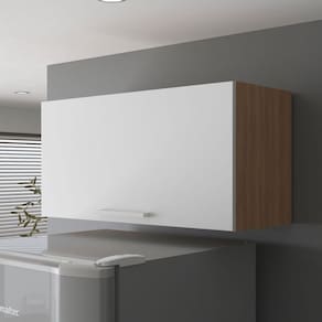 Armário Aéreo Cozinha 80cm 1 Porta Cz3119 Freijó/Branco - Tecno Mobili