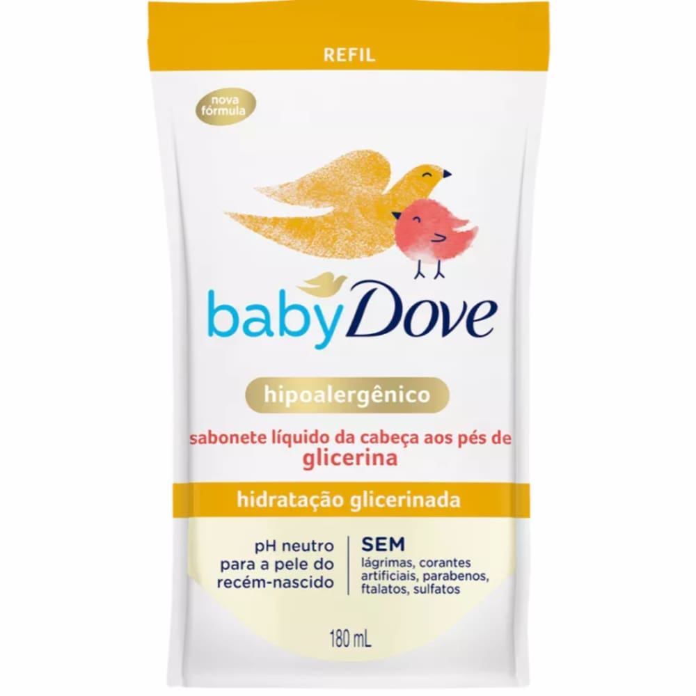 Sabonete Líquido Dove Hidratação Glicerinada Hipoalergênico Refil 180ml