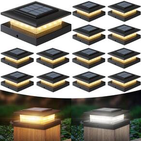 Poste de iluminação solar YITCOE 4x4 Outdoor, pacote com 12 unidades, à prova d`água