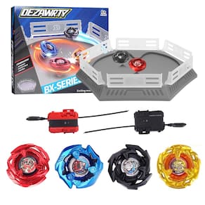 Conjunto de batalha Gyro X Stadium DEZAWRTY com 4 tampas, 2 lançadores e arena