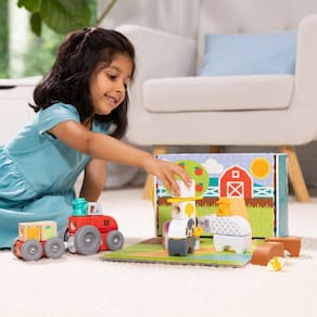 Pacote com 2 blocos de construção Toy Melissa & Doug Blockables™ Farm