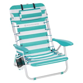 Cadeira de praia SONGMICS Mochila portátil com capacidade de 150 kg verde
