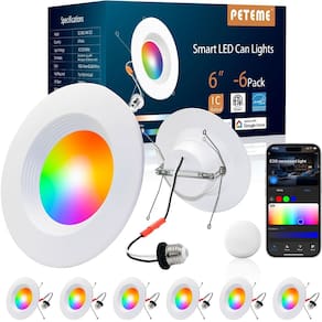 Iluminação embutida LED Smart Retrofit de 6 polegadas Peteme, pacote com 6