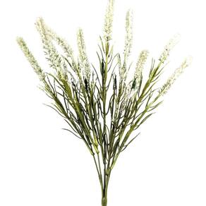 Lavanda Branca 5 Galhos 33Cm Buquê Flor Planta Artificial