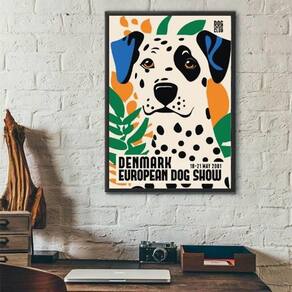 Quadro Dálmata - Denmark Dog Show Poster 24X18Cm - Com Vidro