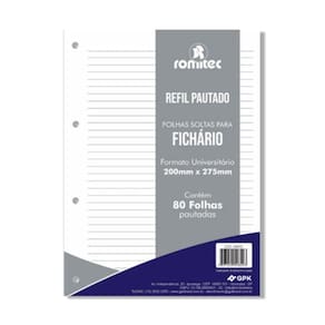 Bloco Fichario Universitário 80Fls Pautado Romitec