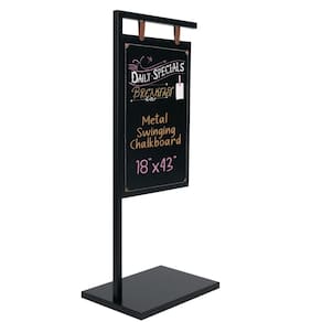 Placa de lousa Ilyapa Metal de dupla face 18x43 cm preta