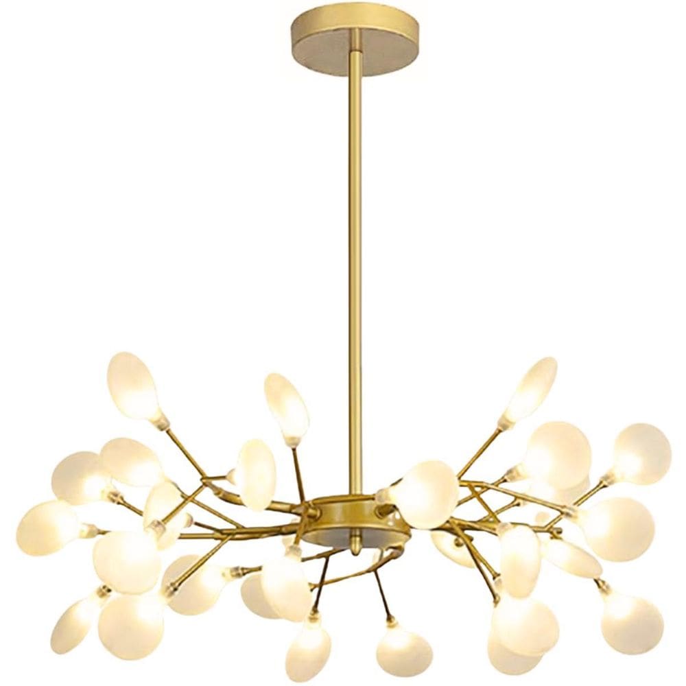 Lustre Teto 85Cm Ramos Árvore 45 Leds Luminária Metal