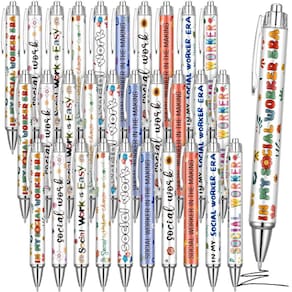 Caneta Motipuns Holiday, 50 unidades de tinta preta retrátil para trabalho social