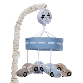 Crib Mobile Lambs & Ivy Little Racer com chupeta musical