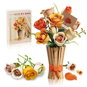 Conjunto de buquê de flores com vaso - coleção Rose Botanical (868 unidades)