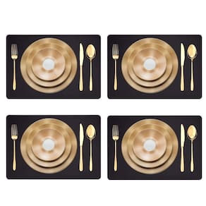 8 Jogos Americanos Mesa Jantar Impermeável + Porta Copos