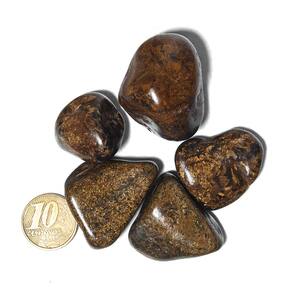 5 Bronzita Natural Pedra da Coragem Rolado 25mm 27g