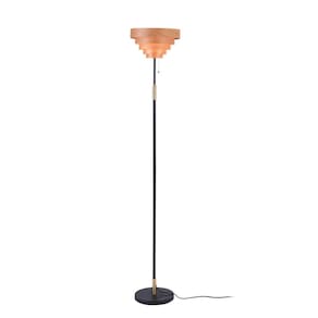 Luminária de chão O`Bright Cascade Modern Wooden com interruptor de corrente