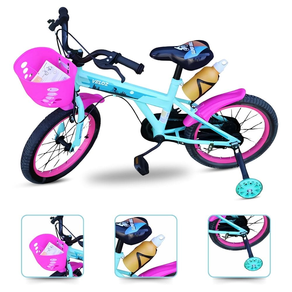 Bicicleta Infantil de Menina Tiffany aro 16 com Rodinhas e Cestinha Elite Bike