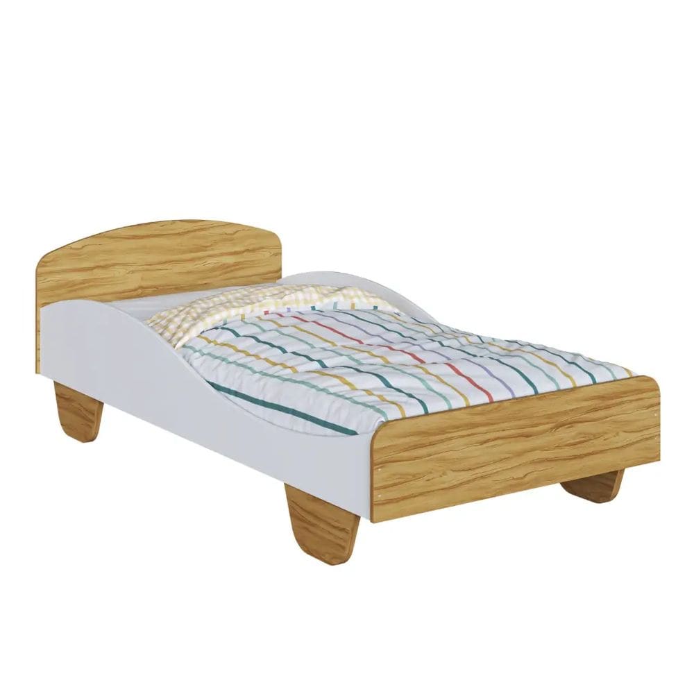 Cama Solteiro Moveis Peroba Sol MDF