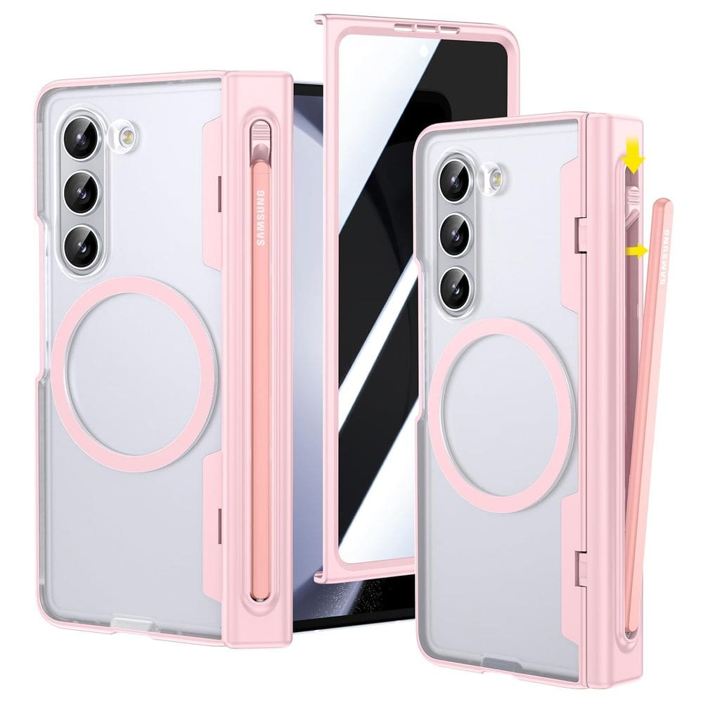 Capa VEGO para Samsung Galaxy Z Fold 5 com porta-canetas S rosa