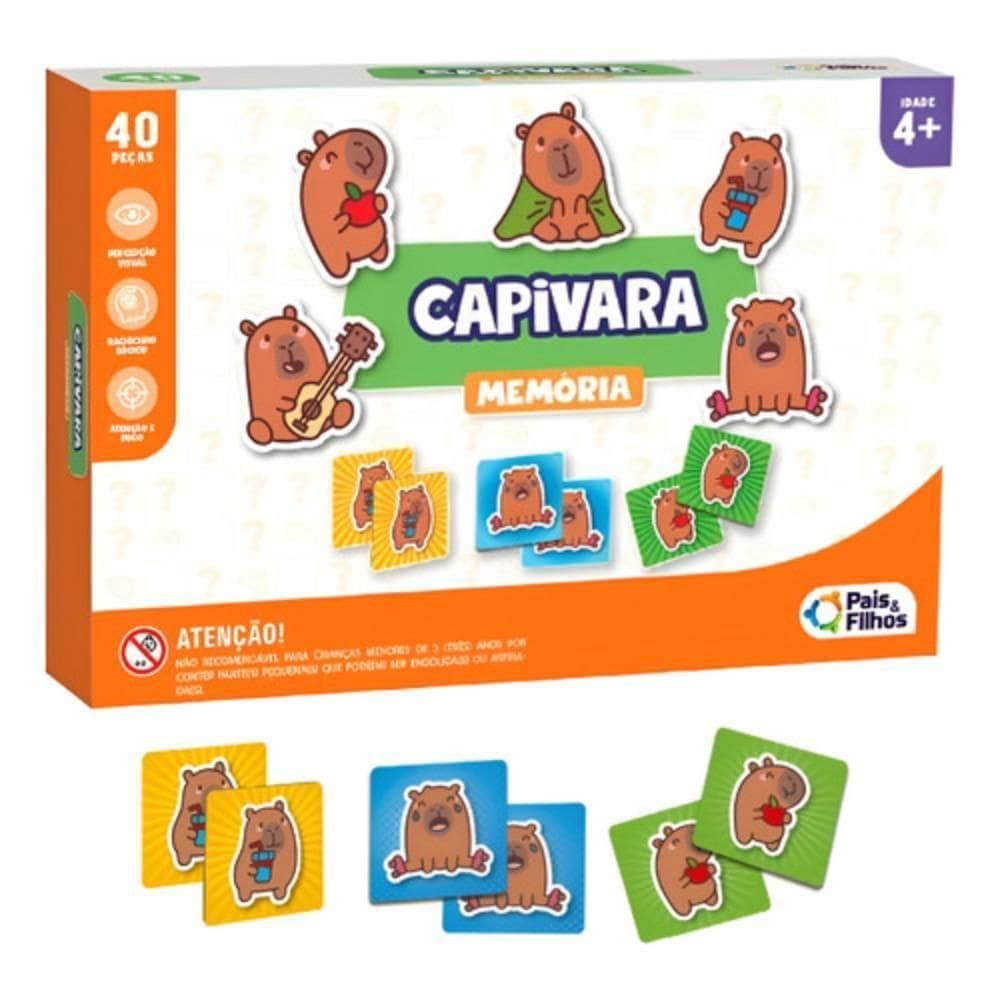 Jogo Da Memória - Capivaras - 40 Peças - Pais E Filhos