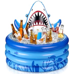 Refrigerador inflável Bencailor Shark Party Decorations Blue