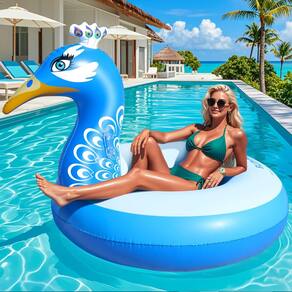 Pavão inflável Pool Float DeepRBetter para adultos