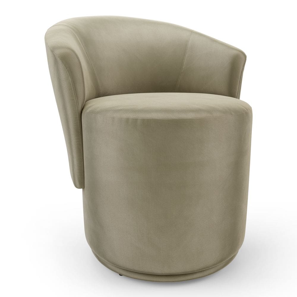 Poltrona Orgânica Living Mavi Fixa Veludo Bege - Desk Design