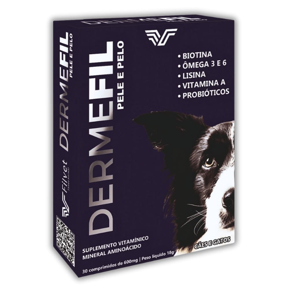 Dermefil 30Comp Queda De Pelos Alergias Irritação De Pele