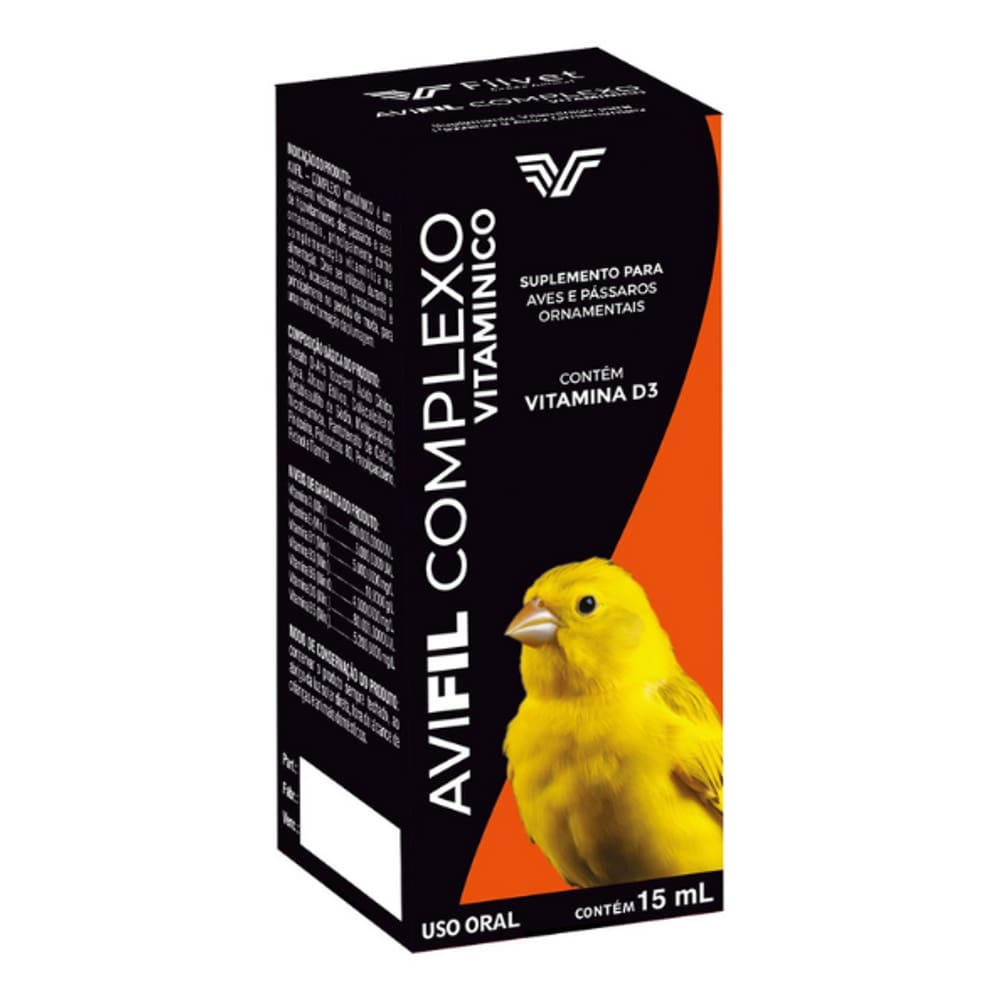 Avifil Complexo Vitamínico 15ml Vitamina Para Pássaros Aves