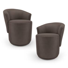 Kit 02 Poltronas Orgânicas Living Mavi Fixa Veludo Marrom - Desk Design