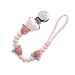 Clipe de chupeta Itzy Ritzy Silicone 100% Food Grade Morango