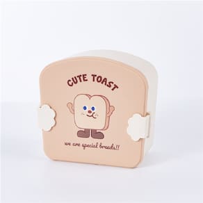 Lancheira Estampada Torrada Divertidos Com Talheres Bege Casita