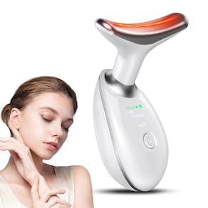 Massageador de pescoço e rosto rilzii para uso doméstico, 3 modos - branco