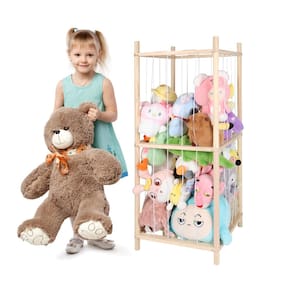 Armazenamento de bichos de pelúcia XMBECC Wooden Stuffed Animal Zoo