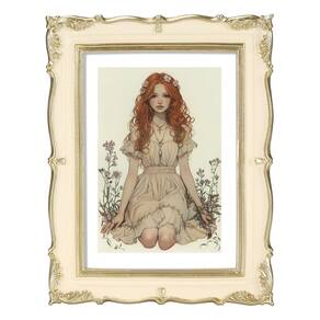 Porta-retratos PHAREGE Vintage 13x18cm em ouro bege com tapete