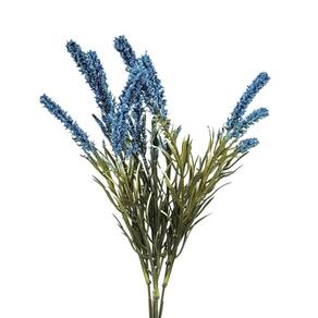 Lavanda Azul 5 Galhos 33Cm Buquê Flor Planta Artificial