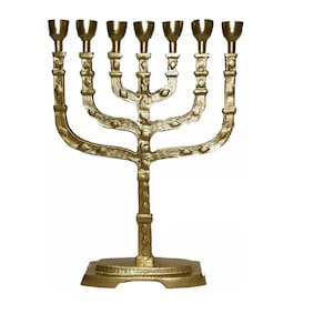 Candelabro Sete Pontas - Menora 35Cm - De Israel