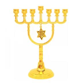 Candelabro Sete Pontas - Menora 17Cm - De Israel
