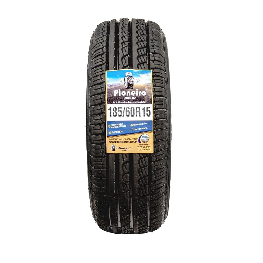 Pneu Aro 15 - 185/60 R15 - Pioneiro - COM INMETRO E BORRACHA VIPAL