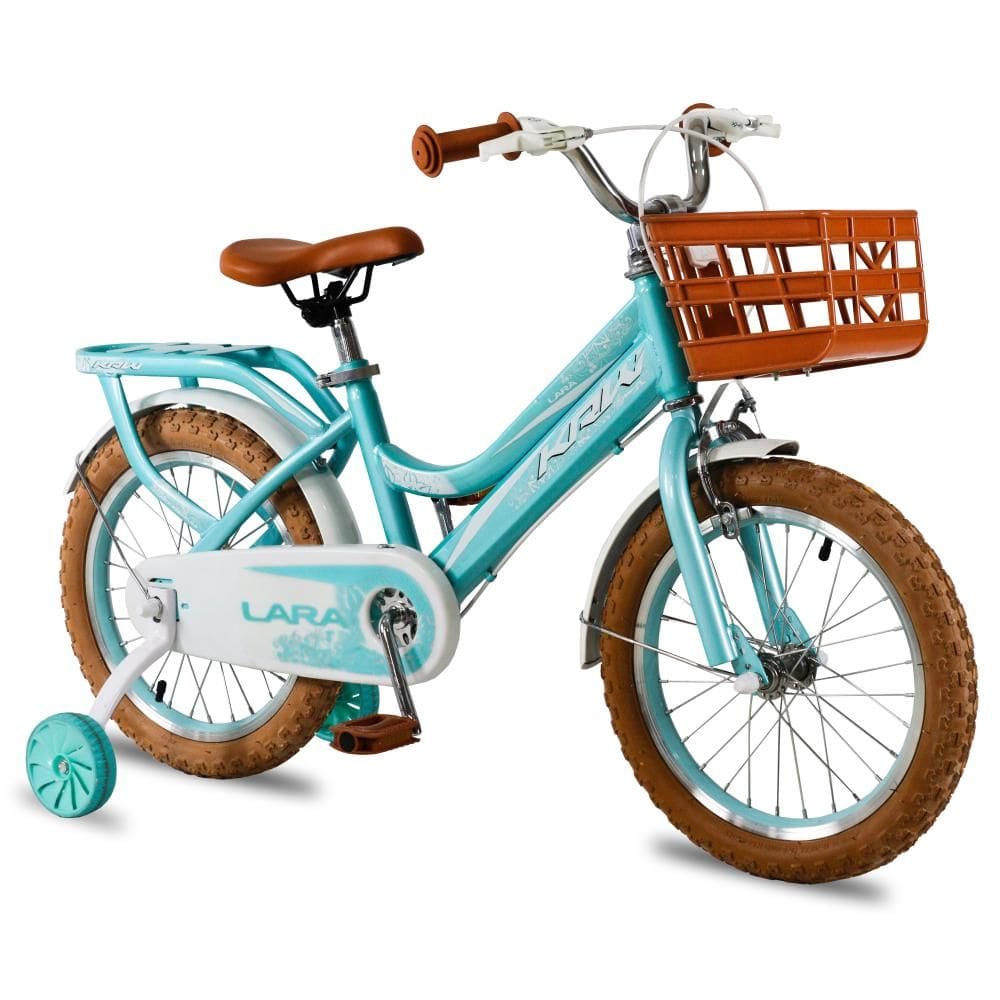 Bicicleta KRW Infantil Aro 16 Lara Menina Aço Carbono Freio V-Brake com Rodas Laterais F16
