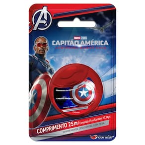Fio Dental Infantil com Cera Menta Capitão América Condor 25m