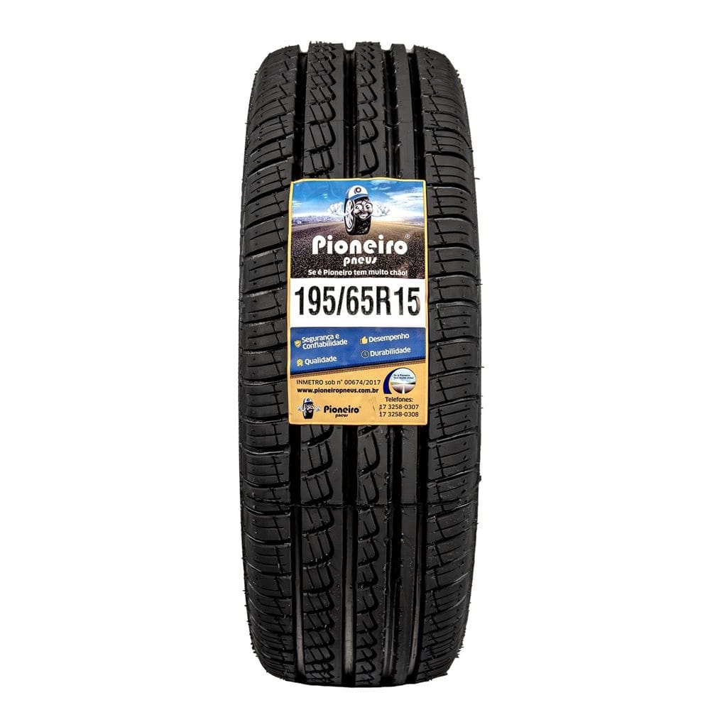 Pneu Aro 15 - 195/65 R15 - COM INMETRO E BORRACHA VIPAL - Pioneiro