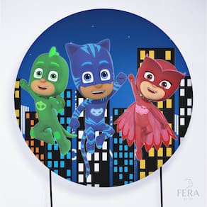 Painel Decorativo para Festa 1,30x1,30 metros Vesti Fácil com Elástico PJ Masks - Fera Print
