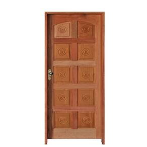 Porta Torneada 10 Bicos 82 X 2.10 Batente Misto 14 Cm Fechadura Externa Lado Direito - Rodam
