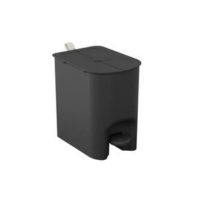 Lixeira Com Pedal Borboleta 6l Preto Com Alça Bege Coza