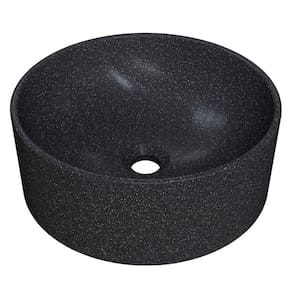 Cuba Pia Para Banheiro Redonda 34cm Sara C08 Preto Granit Mpozenato