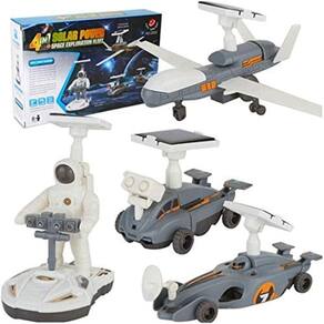 Kit Robo Solar 4 Em 1 Educativo Multiformas Astronauta Aviao Robotica Lunar