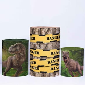 Trio Capa Cilindro 3d Festa Infantil Sublimado Veste Fácil c/ Elástico Jurassic Park - Fera Print