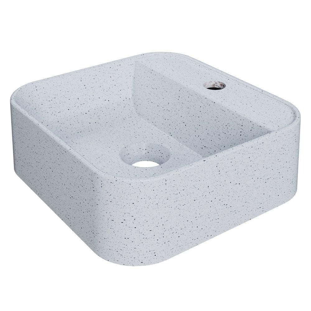 Cuba Pia Para Banheiro Quadrada 32cm ágata C08 Branco Granit Mpozenato