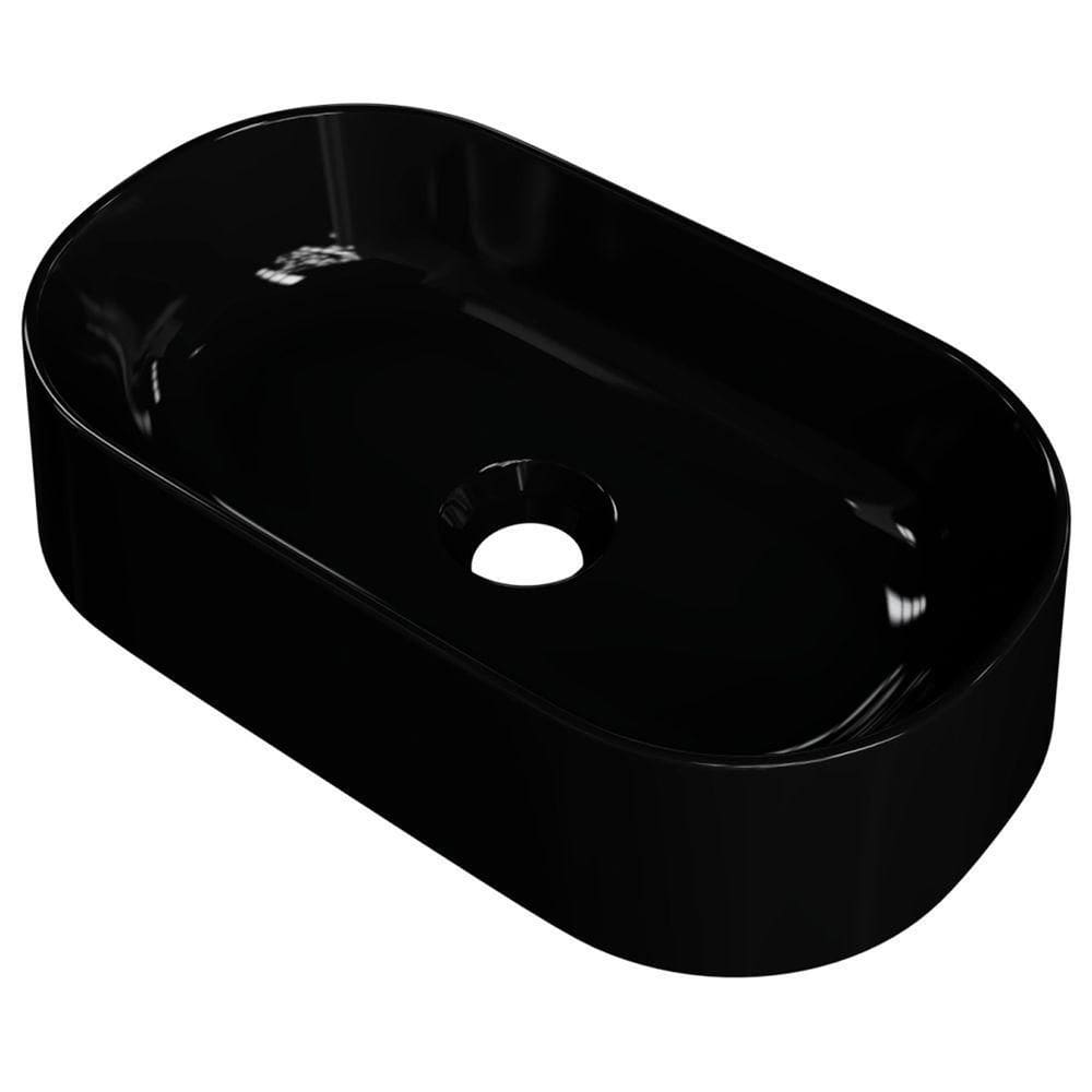 Cuba Pia De Apoio Para Banheiro Oval 43cm Hera C08 Preto Mpozenato