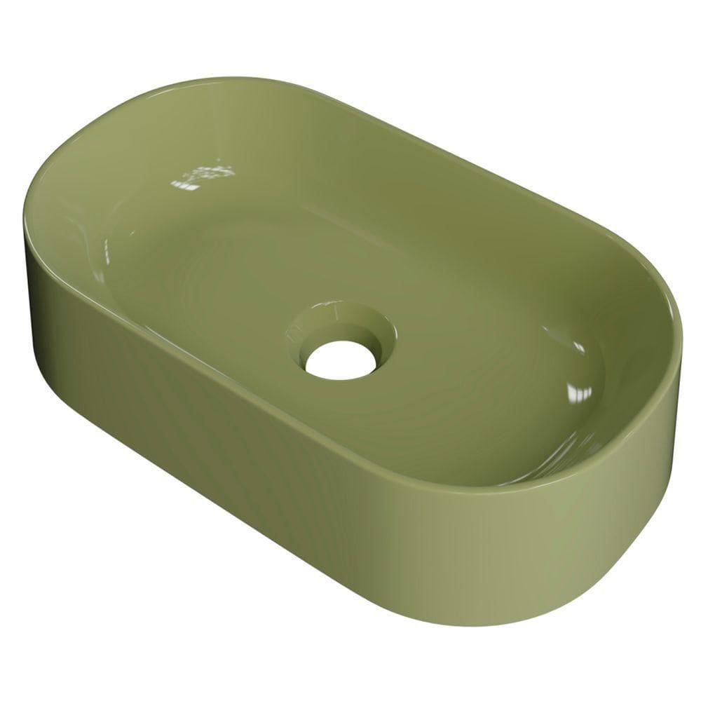 Cuba Pia De Apoio Para Banheiro Oval 43cm Hera C08 Verde Mpozenato
