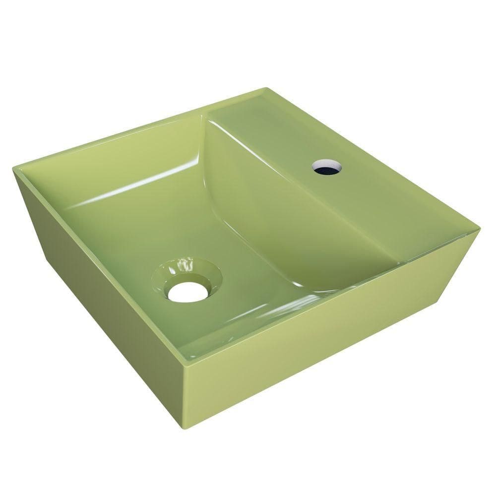 Cuba Pia De Apoio Para Banheiro Quadrada 33cm Aya C08 Verde Mpozenato
